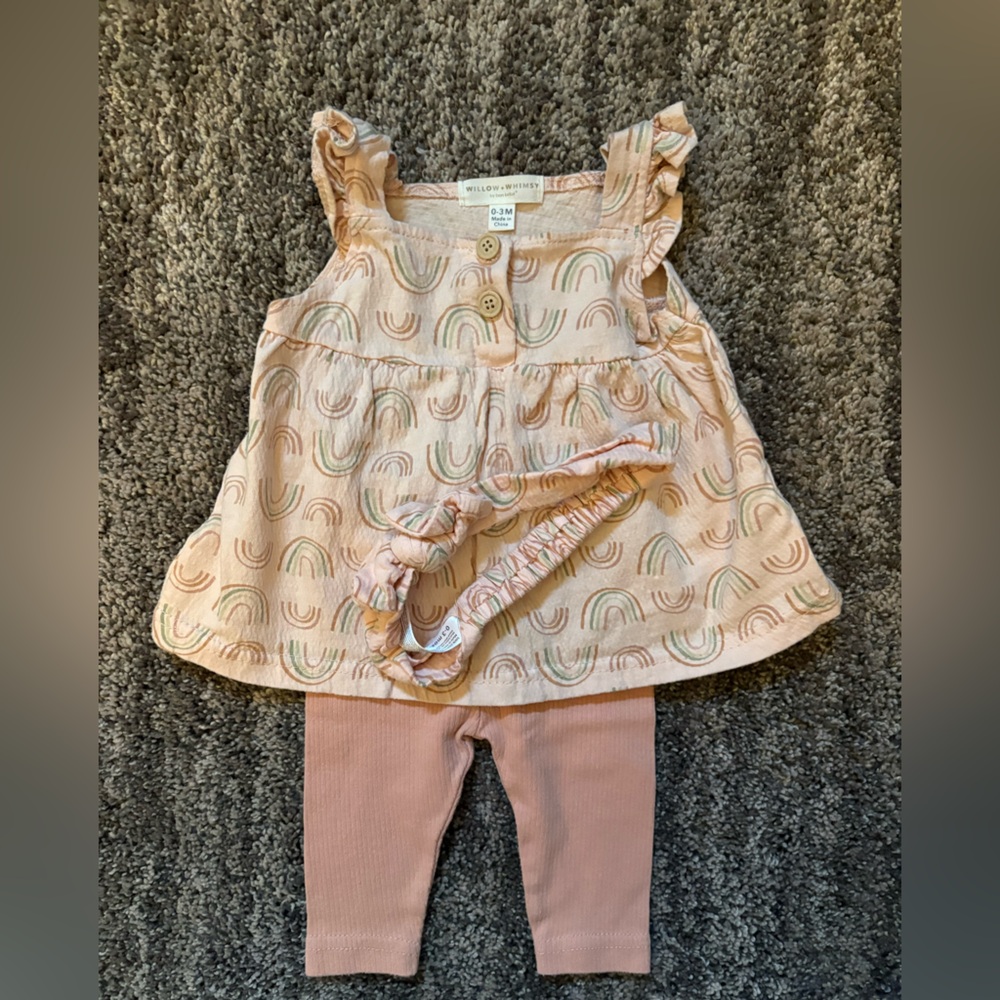 Adorable Peach Rainbow Kids Set